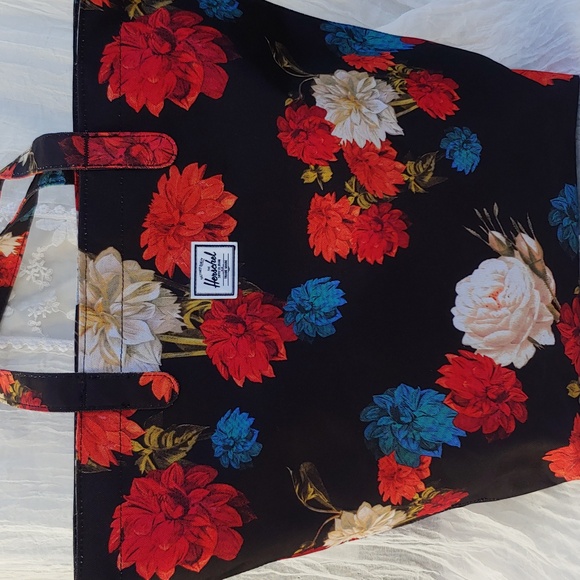 Herschel Supply Company Handbags - Herschel Canvas Tote Bag in Black and Flower Print